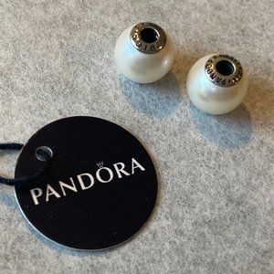 Two PANDORA SS Essence DIGNITY Pearl Charms